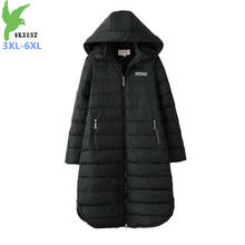 2019 New Plus size 3XL-6XL Winter Parkas Women Thicken Down cotton jacket Female Black Hooded Long Coats 100KG can wear G589 2024 - buy cheap