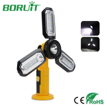 BORUiT-luz de trabajo LED COB 2021 magnética, linterna plegable portátil, gancho para reparación de coche, tienda de campaña y Pesca 2024 - compra barato