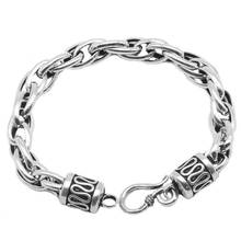 Prata pura thai prata jóias 925 pulseira de prata original artesanal vintage masculino feminino s925 corrente & link pulseira 2024 - compre barato