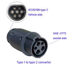 EV charging adaptor Type 1 to Type 2 Convertor EV Charger Electric Vehicle Plug Barrel 32A 2024 - buy cheap