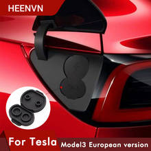 Новинка 2021, автомобильная Пылезащитная заглушка Heenvn модели 3 для Tesla Model 3, европейская автомобильная зарядка, пылезащитная крышка, аксессуары, модель Y 2017-2021 2024 - купить недорого