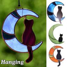Cats on the moon design Wind Chimes Plexiglass Terrace Yard Pendant Hanging Wind Chime DIY Home Garden windbell Home Decoration 2024 - buy cheap