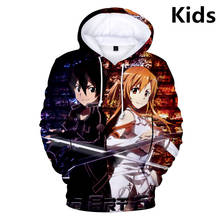 3 To 14 Years Kids Hoodies Anime Sword Art Online SAO Hoodie Kirito Kirigaya Kazuto Yuuki Asuna Casual Sweatshirt Zipper Coat 2024 - buy cheap