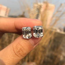Emerald cut 3ct Diamond Moissanite Stud Earring 100% Real 925 sterling silver Jewelry Engagement Wedding Earrings for Women men 2024 - buy cheap