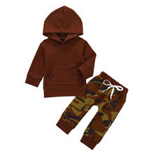 2020 Casual Boys Girls Autumn Clothing 0-24M Pocket Long Sleeve Hooded Tops Hoodies+Camouflage Print Pants Cotton 2pcs Outfits 2024 - buy cheap
