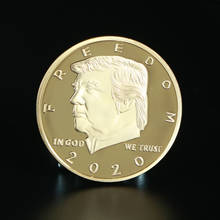 2020 presidente Donald Trump Moneda de Oro conmemorativa moneda chapada en oro pistola Doble 2024 - compra barato