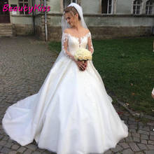 Gorgeous Lace Appliques Ball Gown Wedding Dresses Princess O-Neck Long Sleeves Tulle Wedding Gowns Custom Made 2024 - buy cheap