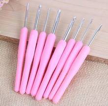 8pc/set 10set/lot 15cm Pink Rubber Handle Crochet Hook Knitting Needle Weave Craft Yarn Knitting Craft DIY Knitted Needlework 2024 - buy cheap