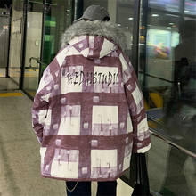 Versma casaco japonês vintage para homens, jaqueta masculina de inverno, hip hop, xadrez, acolchoado, para jovens 2024 - compre barato