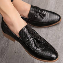 Brand Fashion Formal Shoes Bullock Business Office Shoes for Men 2021 Italy Luxury Dress Shoes Male Casual Party Flats Loafers 2024 - compra barato