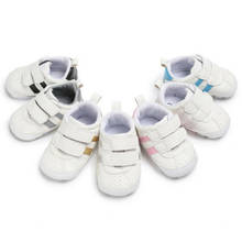 Pudcoco/кроссовки для новорожденных мальчиков и девочек; кожаная спортивная детская обувь на мягкой подошве; детская повседневная обувь на липучке 2024 - купить недорого