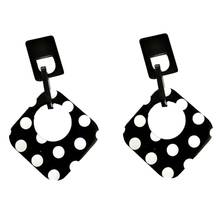 Women Polka Dot Hollow Rhombus Geometric Dangle Ear Stud Cuff Earrings Jewelry Europe And America spotted acrylic earrings 2024 - buy cheap