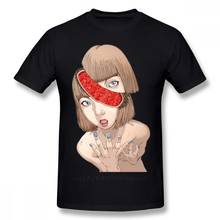 Camiseta para homens shintaro kago, camiseta de qualidade manga junji ito com gola redonda e frete grátis 2024 - compre barato