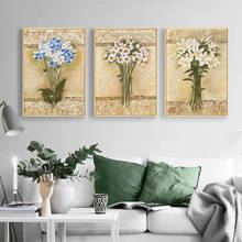 Yuke-pintura artística para decoración del hogar, lienzo de flores para pared, póster e impresión, imagen para sala de estar 2024 - compra barato