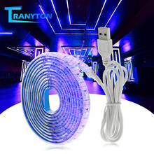 УФ Светодиодные ленты светильник 5V DC 2835 0,5 м, 1 м, 2 м, Водонепроницаемый фиолетовой ленточкой ультрафиолетового USB трос лента для DJ флуоресценции 2024 - купить недорого