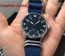 Sapphire crystal 44mm GEERVO black dial Asian 6498 17 jewels Mechanical movement men's watch  luminous Mechanical watches g21-20 2024 - buy cheap