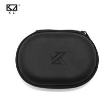 KZ Oval logo Storage Bag Headphones PU Zipper Storage Box Black Portable Hold Storage Box Suitable For Original Earphones AS10 2024 - buy cheap