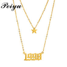Personalized Star Necklace with Year Number Layered Gold Color Necklaces Female Ladies Birthday Anniversary Lucky Jewelry Gifts 2024 - buy cheap
