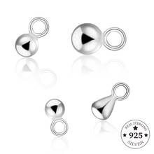 4pcs/lot 925 Sterling Silver Tail Chain Water Drop End Beads For DIY Extender Chain Pendant Jewelry Making Findings Accessories 2024 - buy cheap