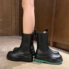 Botas de goma para mujer, zapatos de Rock, botines de mujer, tacón plano, diseñador de lujo, punta redonda, Rain Lolita Med 2024 - compra barato