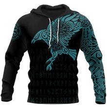 Viking-The Raven of Odin Tattoo 3D Printed Men hoodies Harajuku Fashion Hooded Sweatshirt Autumn Unisex hoodie drop shipping 2024 - buy cheap