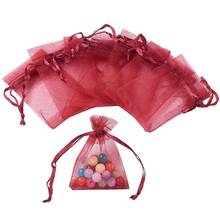 Bolsas organizadoras para presente, 7x5cm (100 "x 2.75"), 7 cores, em organza, sacolas para presente, para natal, festival de namorados, dia das mães, embalagem 2024 - compre barato