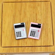 1Pcs 1/12 Dollhouse Miniature Accessories Mini Metal Electronic Calculator Simulation Furniture Toys Doll House Decoration 2024 - buy cheap