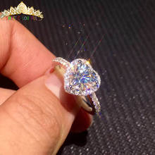 100% 18k 750au ouro moissanite anel, anel de noivado de moissanite, d cor com certificado nacional mo-04 2024 - compre barato