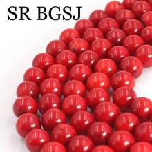 Free Shipping 11-12mm Round  Natural Red Coral Gems Natural Jewelry DIY Spacer  Beads 15" 2024 - buy cheap