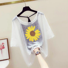 Summer Clothes 2022 Women's T-shirt Fashion Loose Sling Two-piece Thin Short Sleeve O-neck Sunscreen Printing T Shirt Top Y753 2024 - buy cheap