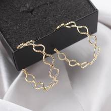 Geometric Irregular Oval Iron Wire Hoop Earrings For Women Ear Ring Wave Earring Simple Fashion Jewelry Bijoux Wholesale 2024 - buy cheap