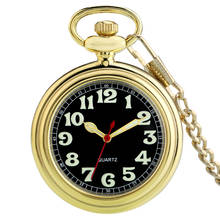 Relógio fluorescente de bolso unissex, relógio de quartzo com pingente de rosto aberto, totalmente arábico, joias de presentes para homens e mulheres 2024 - compre barato