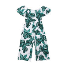 2020 Kids Baby Girl Off shoulder Printed Green Leaf Romper Jumpsuit Sunsuit Summer Girls Clothes Overalls Outfits 2024 - buy cheap