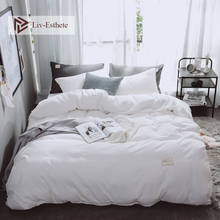 Liv-Esthete Pure White Luxury Bedding Set Soft Home Duvet Cover Flat Sheet Double Queen King Adult Bed Linen Bedspread As Gift 2024 - buy cheap