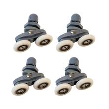 4Pcs/Set Grey Plastic Nylon Adjustable Double Swinging Pulley Wheels Shower Cabin Sliding Door Hardware Roller 2024 - buy cheap