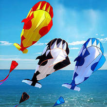 3D синий/черный/красный кайт Спорт на открытом воздухе дельфины летающие игрушки Воздушные Змеи огромный Дельфин Кайт Мягкие легко летать Спорт Кайт игрушки для улицы 2024 - купить недорого