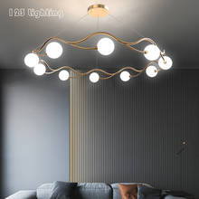 New G9 LED Round Chandelier Living Room Restaurant Bedroom Hanging Light Fixture White Glass Cord Adjustable Home Art Decoration 2024 - buy cheap