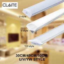 CLAITE 30 см 45 см 50 см U V YW трехканальный алюминиевый держатель для светодиодных лент, светильник для кухонной лампы 1,8 см в ширину 2024 - купить недорого