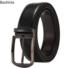 new Casual 110-130cm Leather Belt Men Simple Classic Style Business Wild Cross Buttonhole Design Flexible Pin Buckle Belt 2024 - buy cheap