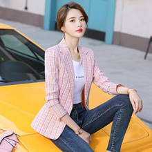Jaqueta feminina manga comprida, casaco curto xadrez rosa cáqui plus size 2020 2024 - compre barato