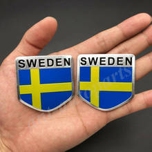 Insignia de emblema de coche, insignia de aluminio con bandera de Suecia, regalo, pegatina de motocicleta Saab, carenado, 2 uds. 2024 - compra barato