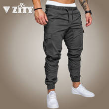 ZITY Cargo Pants Men Sweatpants Gyms Fitness Workout Solid Man Tactical Pants Joggers Mens Multi-Pocket Sportswear Trousers 2024 - buy cheap