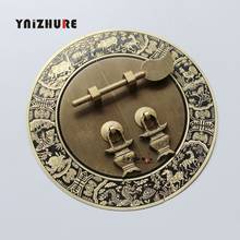 180mm Chinese Antique Furniture Pull Copper Cupboard Entrance Cabinet Handle Doorplate Door Retro Handle Decoration Round Lock 2024 - buy cheap