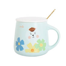 Golden Spoon Alpaca mug With Lid Large Capacity Animal Mugs creative Drinkware Coffee Tea Cups Novelty Gifts milk cup 2024 - buy cheap