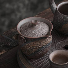 Gilding Iron Glaze Stone Pattern Pot Japanese Retro Ceramic Kung Fu Teapot Stoneware Tureen Pu'er Tea Making Device Tea Kettle 2024 - buy cheap