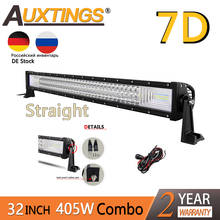 Auxtings 3-rows 32in 405w Straight Led Light Bar Work Light 7D led bar 4x4 Truck ATV Car Roof Offroad Driving Light Bar 12V 24V 2024 - buy cheap