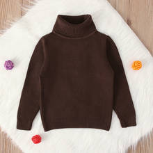 Suéter de punto Wnter para niños, jersey de cuello alto de manga larga, ropa de otoño 2024 - compra barato