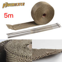 Motorcycle Exhaust Pipe Exhaust Tape Wrap Roll Fiberglass Heat Shield Thermal Protection+ 6 Ties Kit Exhaust Pipe Insulat 2024 - buy cheap