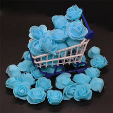 50pcs 100pcs 200pcs Cheap Mini Lake Blue PE Foam Roses Head Fake Flower Handmade Wedding Decoration 2024 - buy cheap
