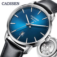 CADISEN Mens Automatic Mechanical Watches Top Brand Luxury NH35A Movement Genuine Leather Band Calendar Sapphire Montre homme 2024 - buy cheap